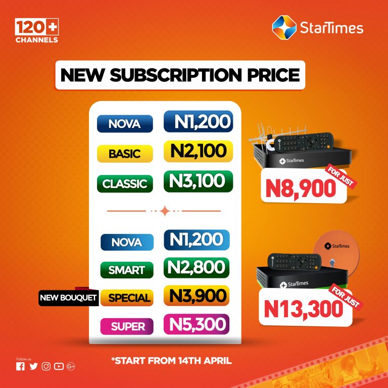 New StarTimes Subscription Packages and Prices in Nigeria